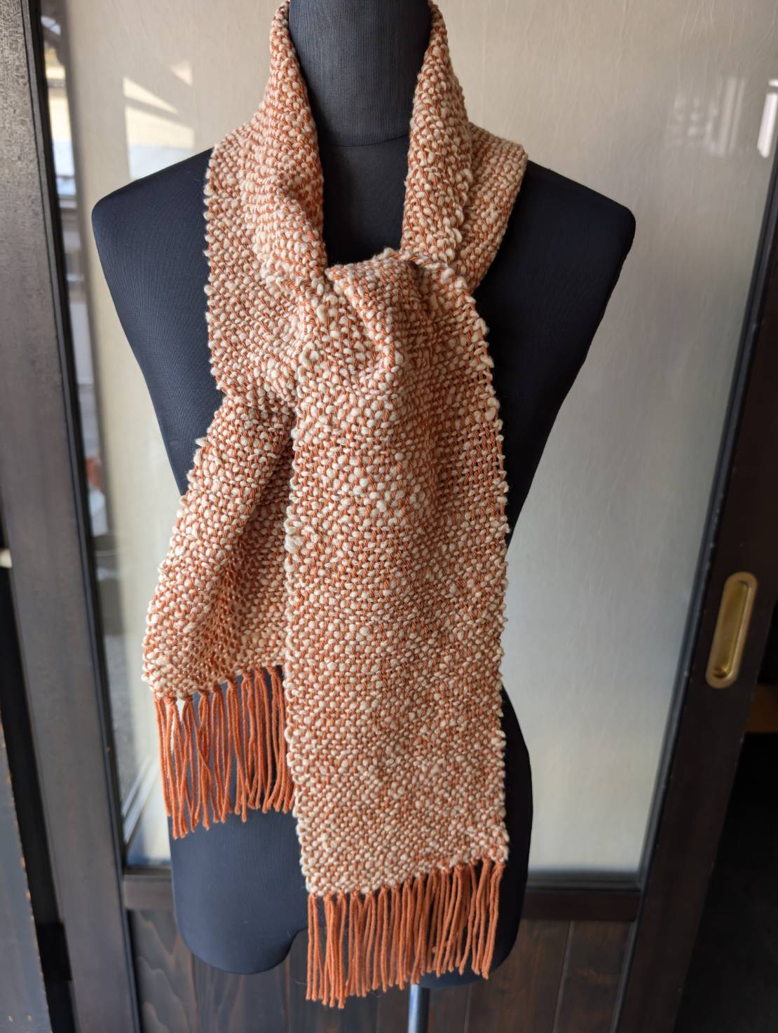 手織りのマフラー 手織りのマフラー PUENTE 手紡ぎアルパカ手織り マフラー